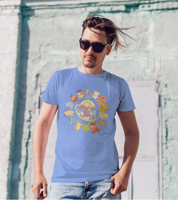 Virtual Pet Lover Colorful Cute Characters Circle T-Shirt
