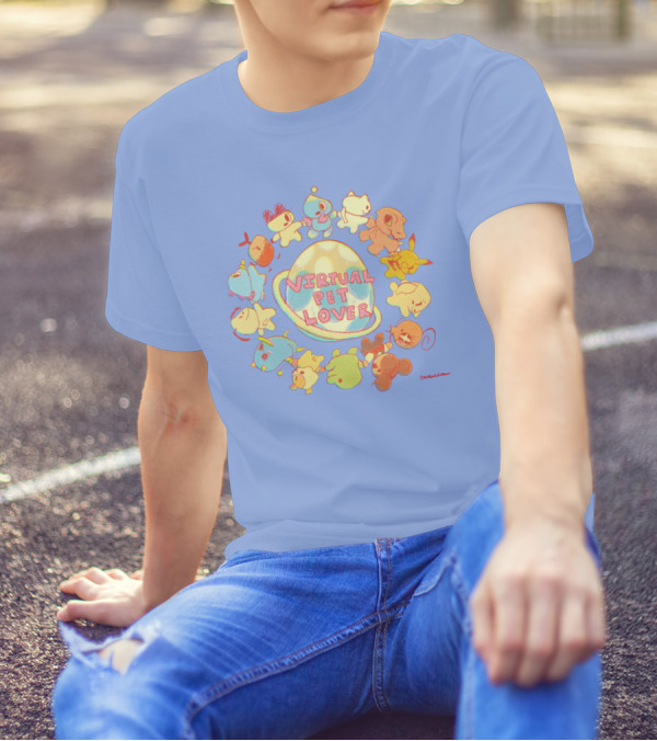 Virtual Pet Lover Colorful Cute Characters Circle T-Shirt