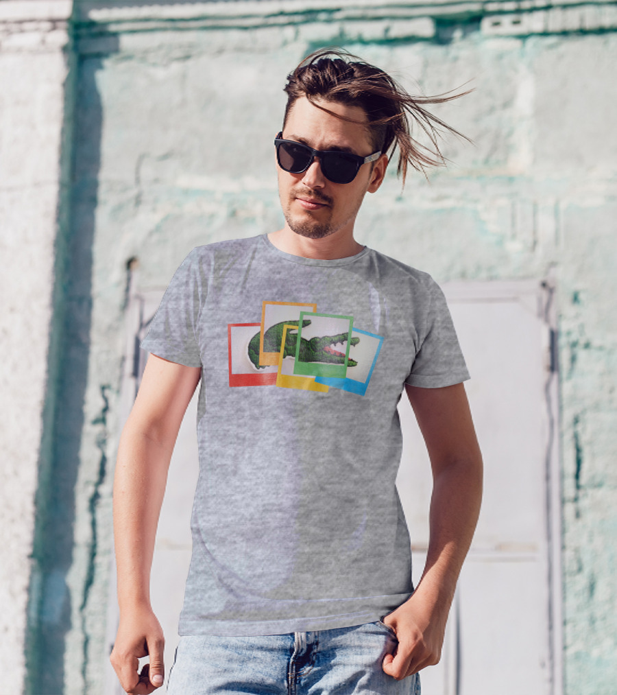 Lacoste X Polaroid Colorful Crocodile Overlapping Frames T-Shirt