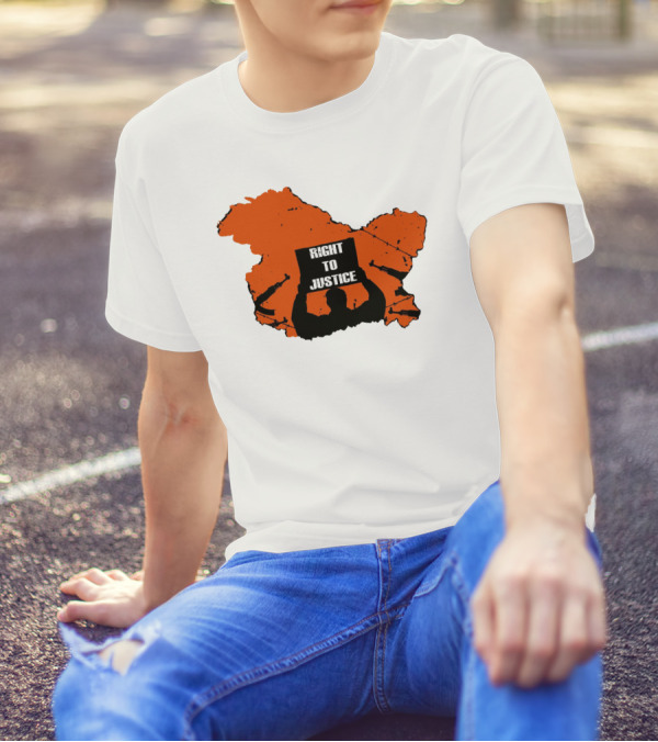 Right To Justice Protest Silhouette Inside Orange Map Shape T-Shirt