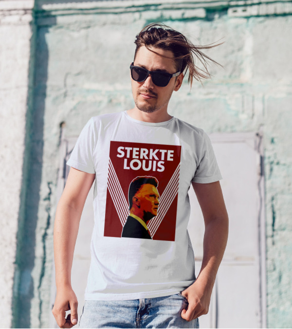 Sterkte Louis Iconic Support Poster Style With Red And White Lines T-Shirt