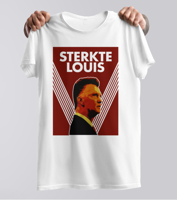 Sterkte Louis Iconic Support Poster Style With Red And White Lines T-Shirt