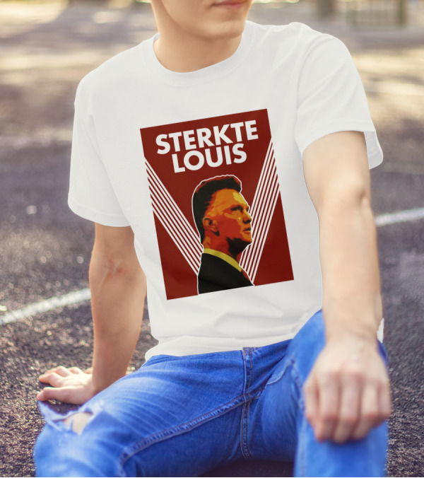 Sterkte Louis Iconic Support Poster Style With Red And White Lines T-Shirt