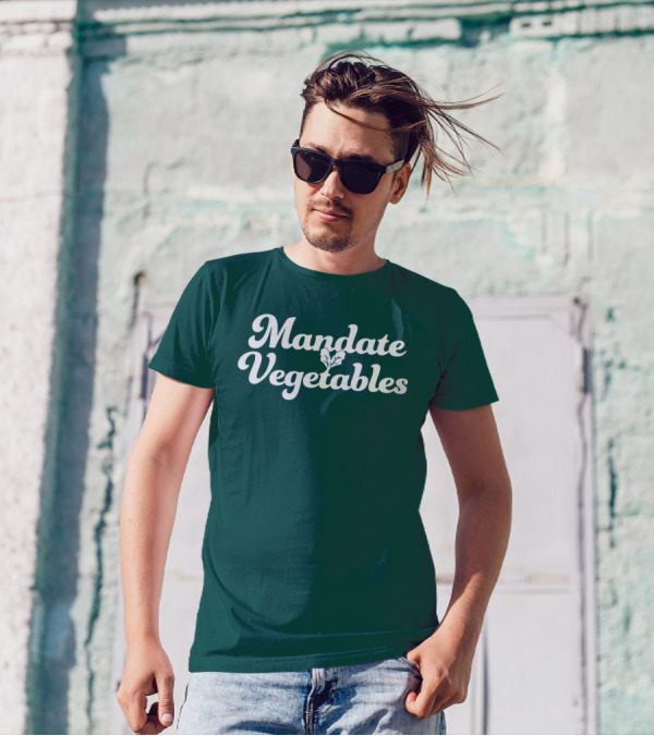 Mandate Vegetables Leafy Green Text T-Shirt