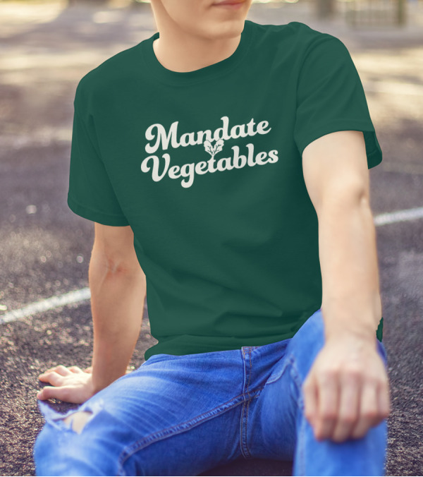 Mandate Vegetables Leafy Green Text T-Shirt