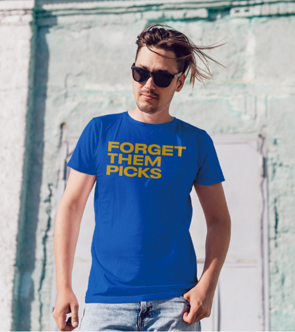 Forget Them Picks Bold Blue And Yellow T-Shirt