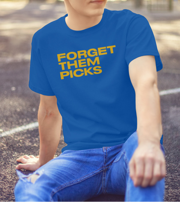 Forget Them Picks Bold Blue And Yellow T-Shirt