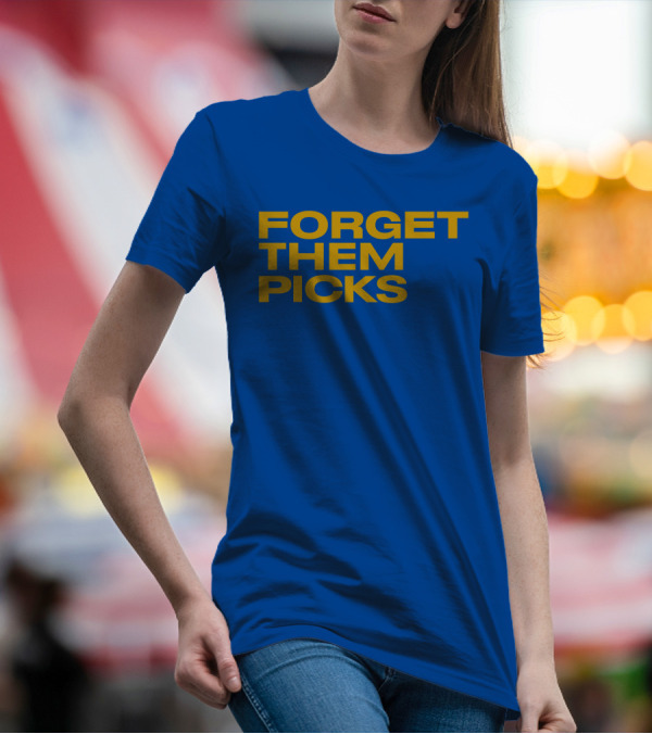 Forget Them Picks Bold Blue And Yellow T-Shirt