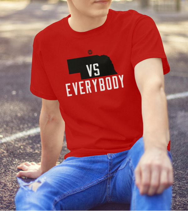 Nebraska Vs Everybody Red And Black State T-Shirt