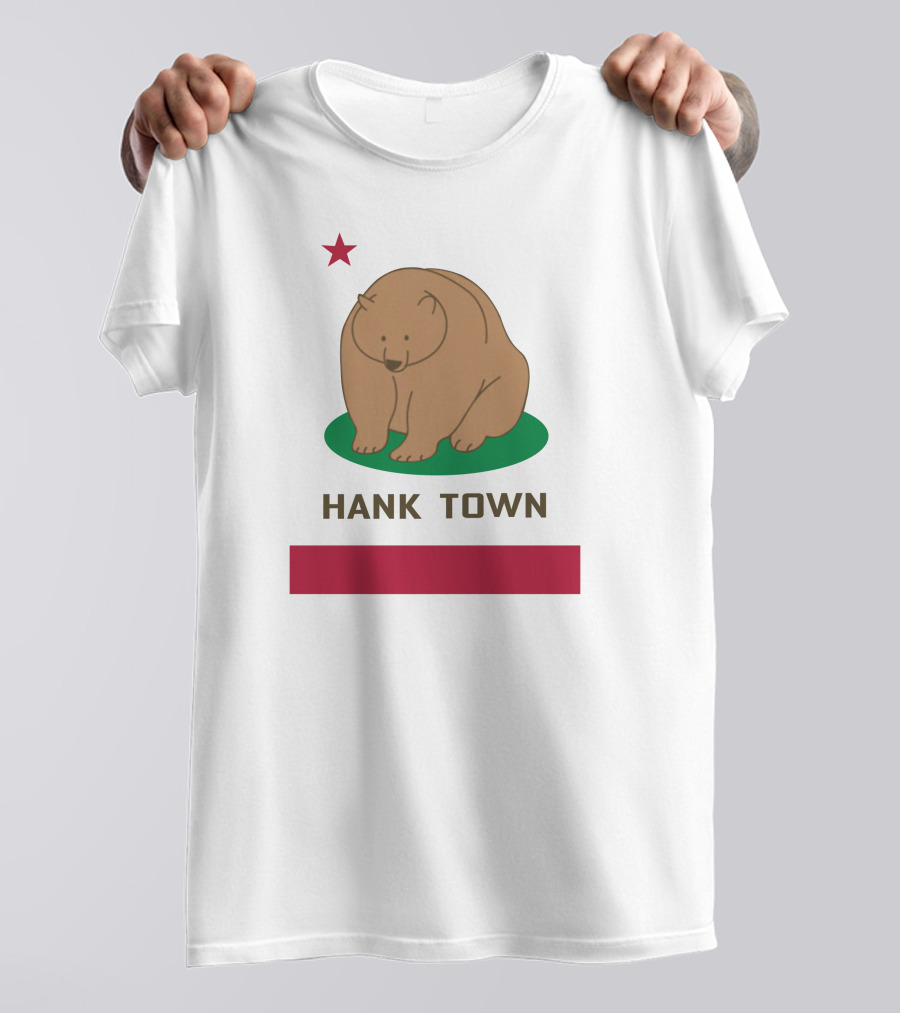 Hank Town California Bear Star Green Brown Red T-Shirt