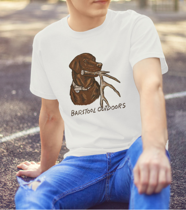 Outdoors Shed Hunting Dog With Antler T-Shirt