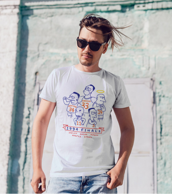 1994 Finals Oakley Ewing Mason Harper Starks Knicks Simpsons T-Shirt