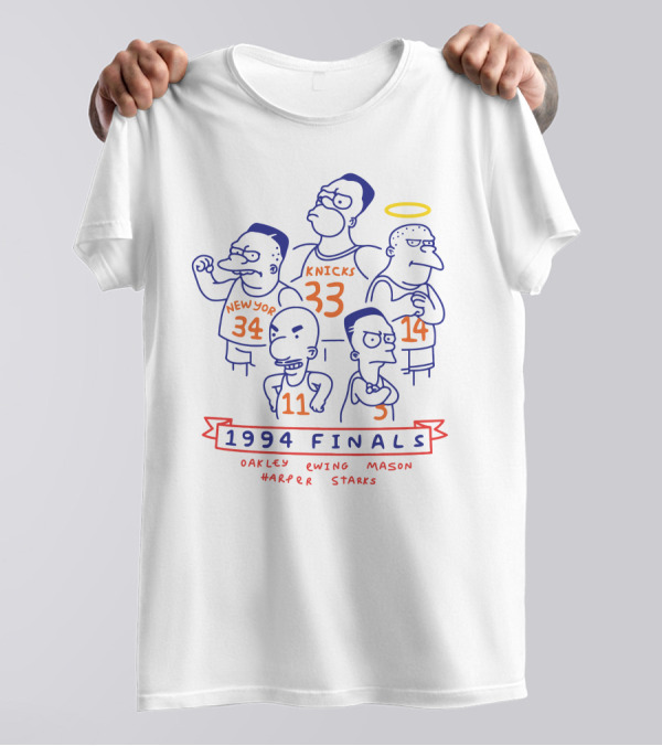 1994 Finals Oakley Ewing Mason Harper Starks Knicks Simpsons T-Shirt