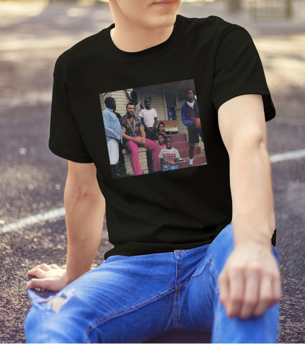 Scott Hall With Kids On Front Steps Vintage Photo T-Shirt
