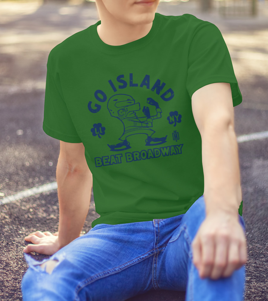 Go Island Beat Broadway NY LI Helmets Yes Men Outfitters T-Shirt