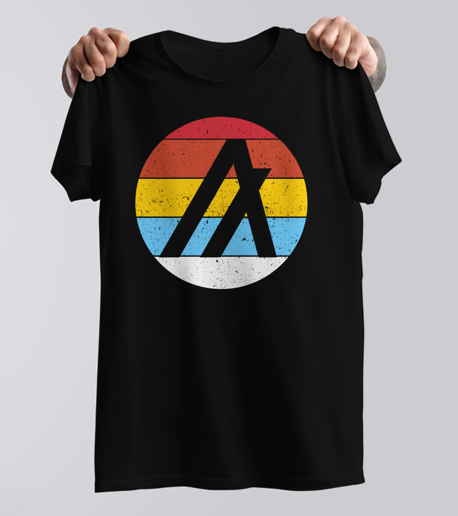 Retro Stripe Circle Logo Vintage Algorand Crypto T-Shirt