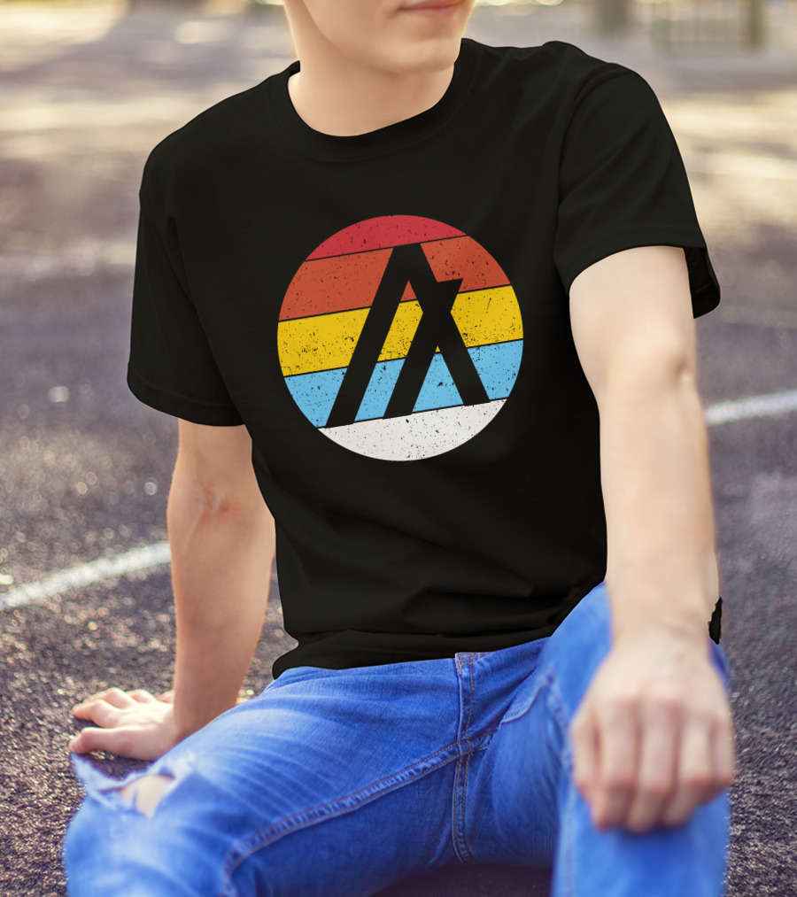 Retro Stripe Circle Logo Vintage Algorand Crypto T-Shirt