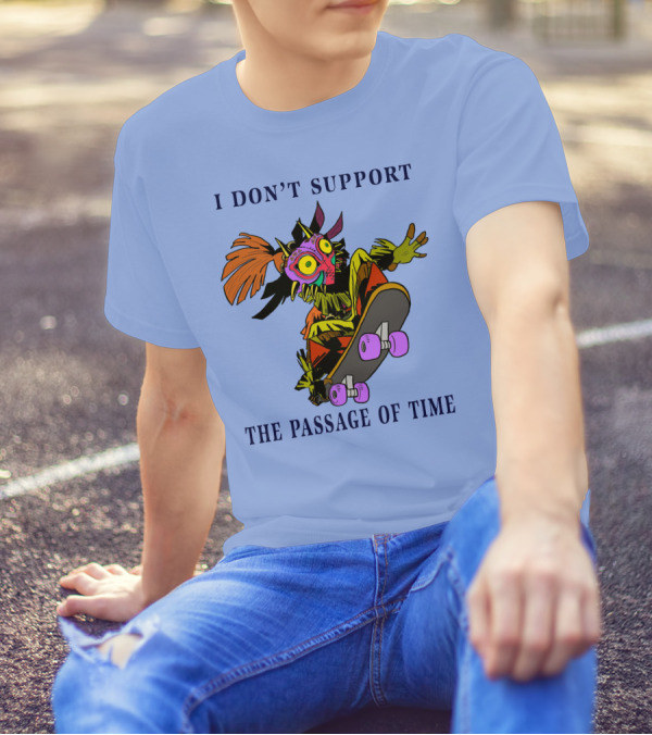 I Don't Support The Passage Of Time Skateboarding Masked Character T-Shirt