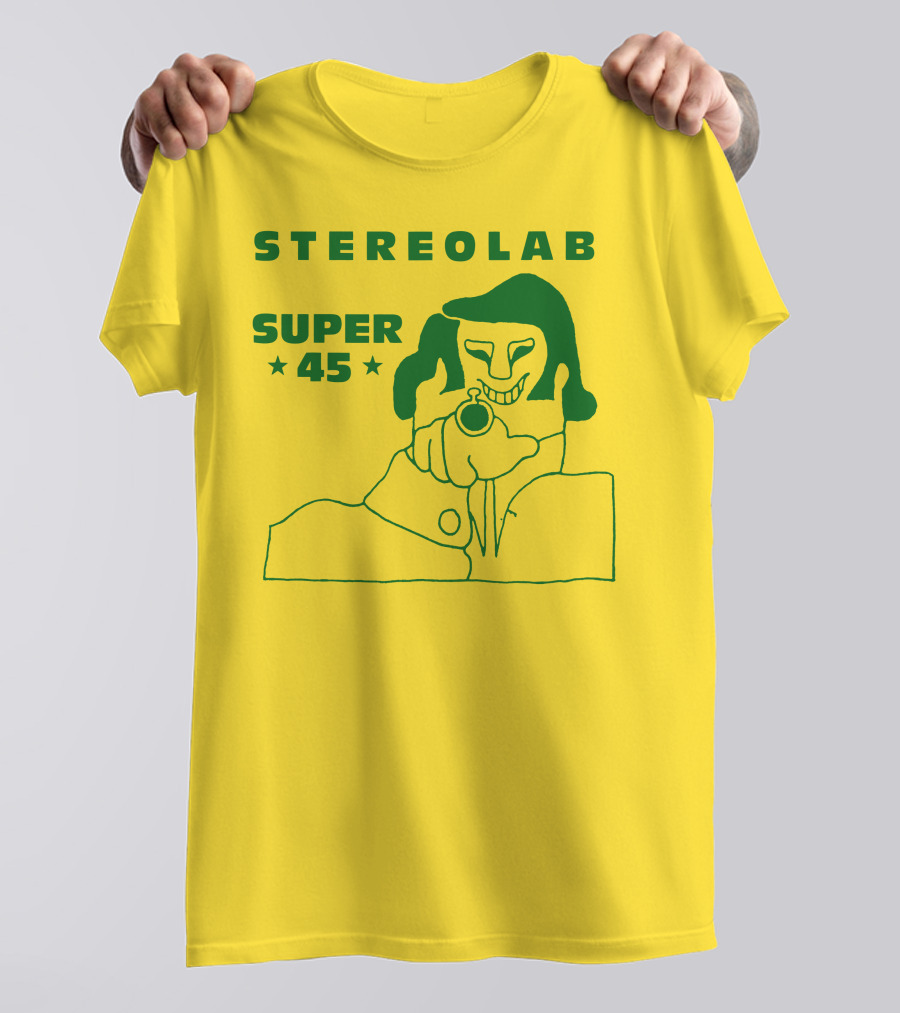 Stereolab Super 45 Abstract Green Figure With Stars T-Shirt