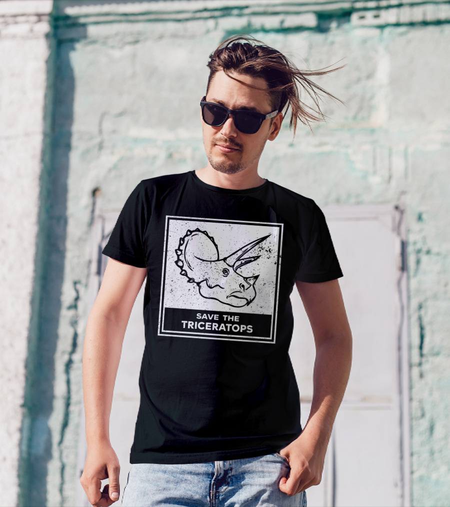 Save The Triceratops Dinosaur Awareness T-Shirt
