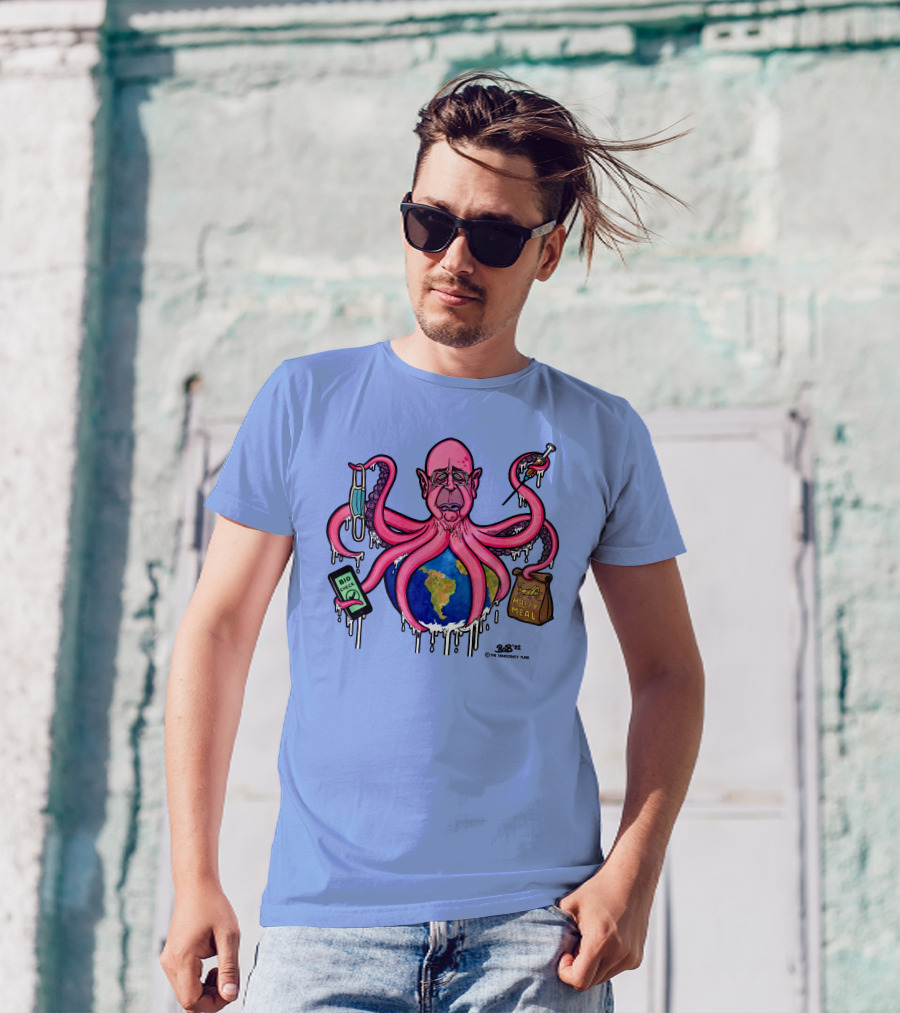 Schwabtopus Earth Bio Check Mask Happy Meal Dripping Syringe T-Shirt