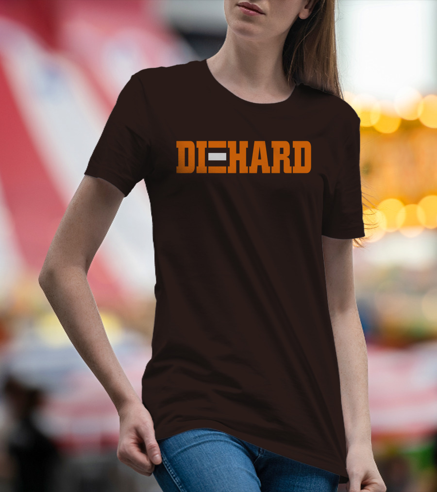 Yvette Diehard Equal Symbol Text In Bold Orange Font T-Shirt