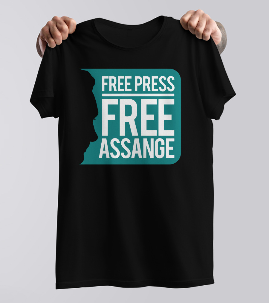 Free Press Free Assange Silhouette Campaign T-Shirt