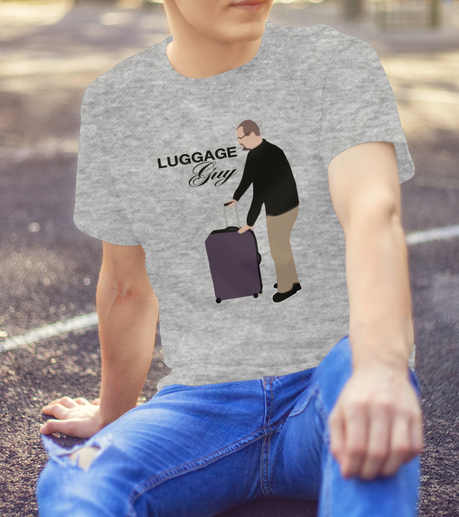 Luggage Guy Barstool Icon With Rolling Suitcase T-Shirt