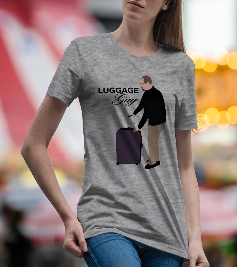 Luggage Guy Barstool Icon With Rolling Suitcase T-Shirt