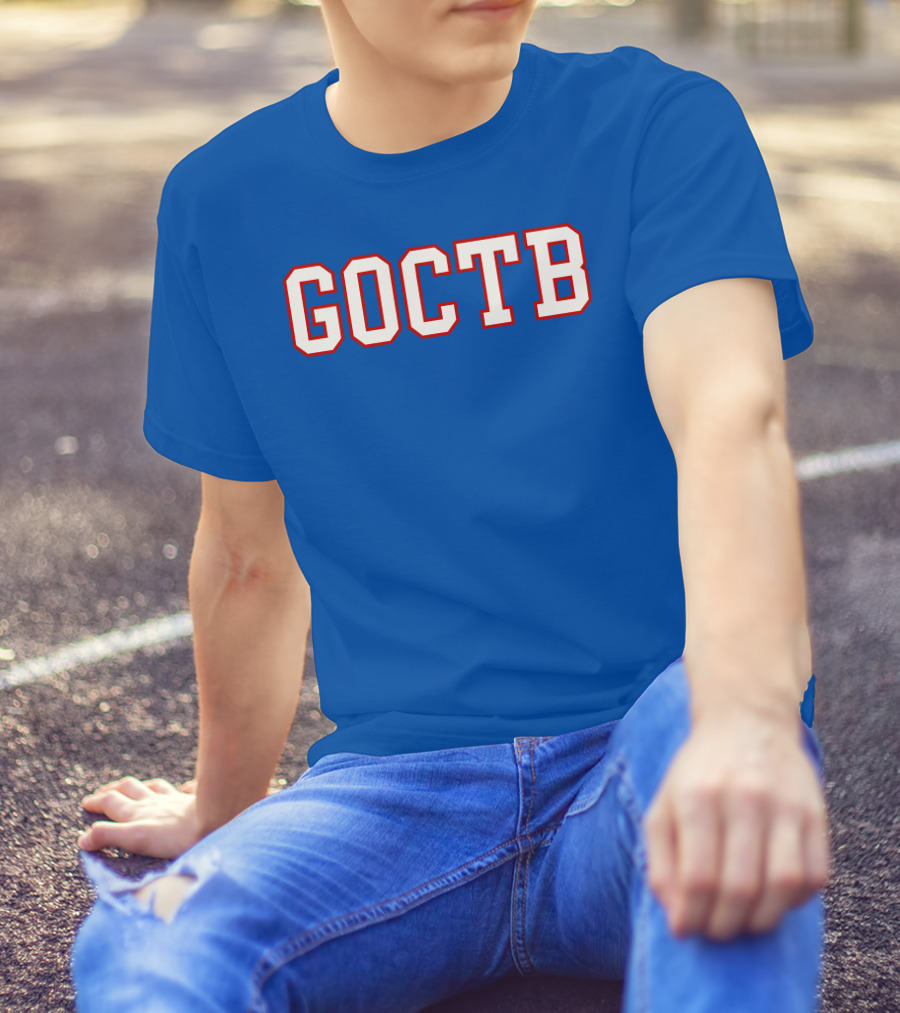 GOCTB 26 S Store Bold Lettering On Blue T-Shirt