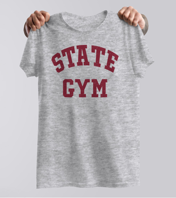 State Gym Vintage Athletic Typography T-Shirt