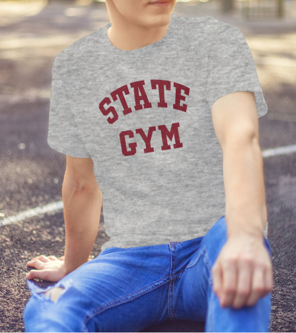 State Gym Vintage Athletic Typography T-Shirt