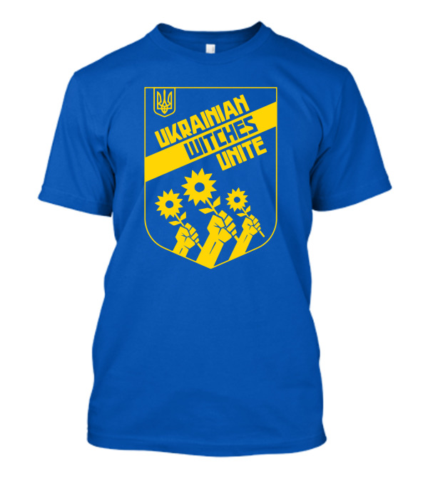 Ukrainian Witches Unite Quinn Cummings Sunflowers Emblem T-Shirt