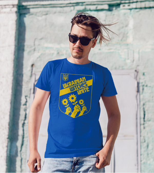 Ukrainian Witches Unite Quinn Cummings Sunflowers Emblem T-Shirt