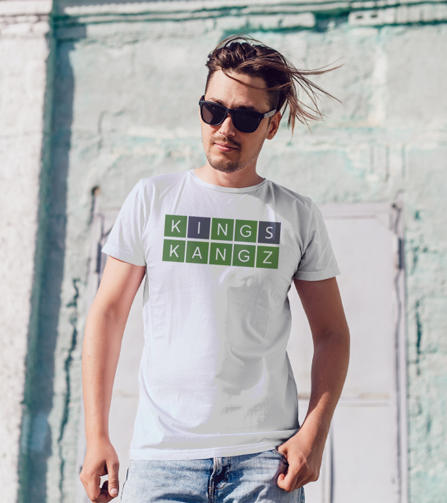 Kangz Kings Word Puzzle Green Blocks T-Shirt