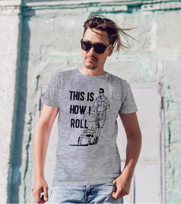 Aaron Hoyland This Is How I Roll Dad Pushing Stroller With Baby T-Shirt