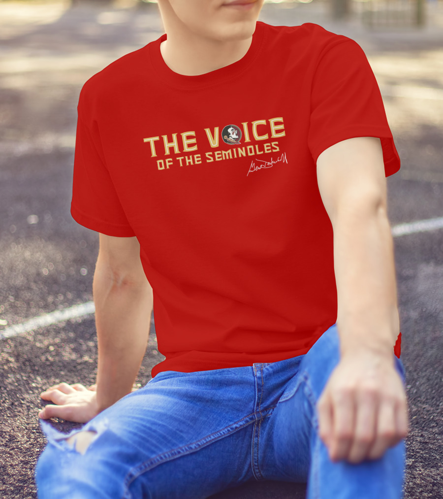The Voice Of The Seminoles Gene Deckerhoff Signature With Florida State Seminoles T-Shirt