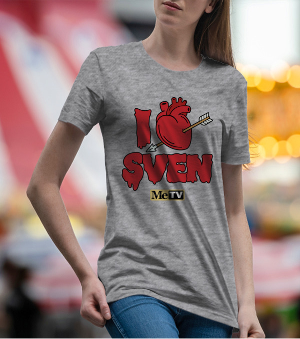 MeTV Store I Heart Sven With Anatomical Heart And Arrow T-Shirt