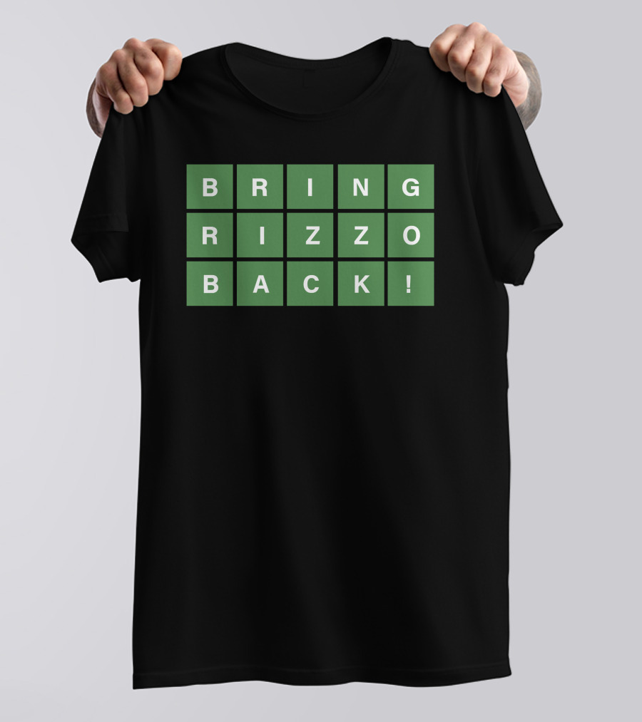 Obvious Merch Wordle Bring Rizzo Back Green Letter Tiles T-Shirt