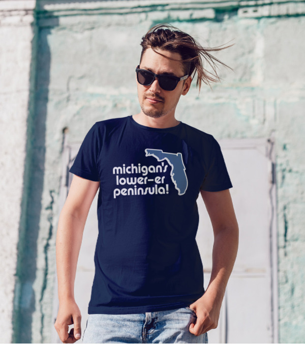 Michigan's Lower-Er Peninsula Mitten State Merch Map T-Shirt