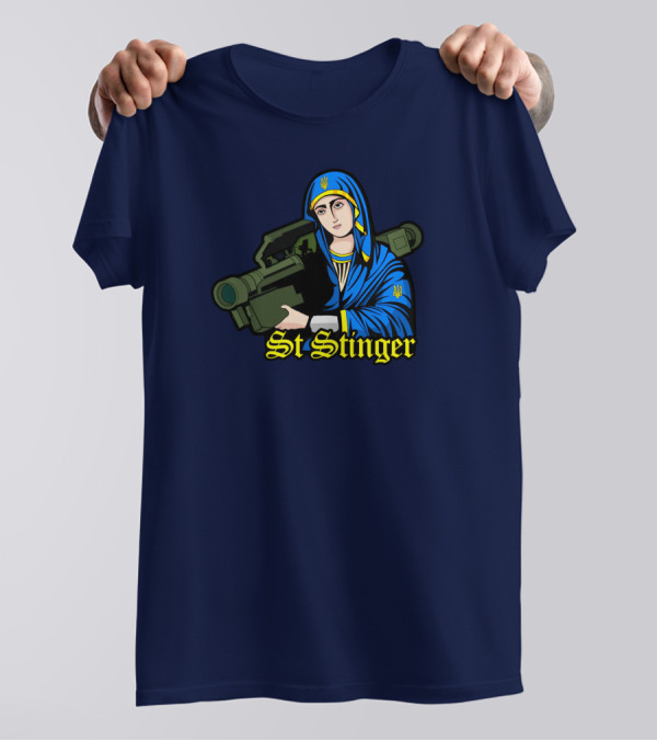 St Stinger Iconic Imagery Featuring Religious Warrior With Launcher T-Shirt