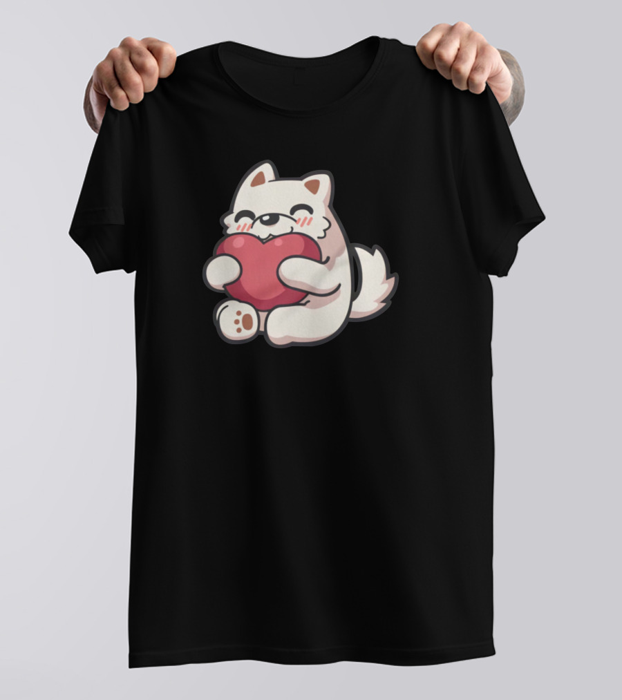 Stream Elements Merch Darkviperau Love Cute Puppy Heart T-Shirt
