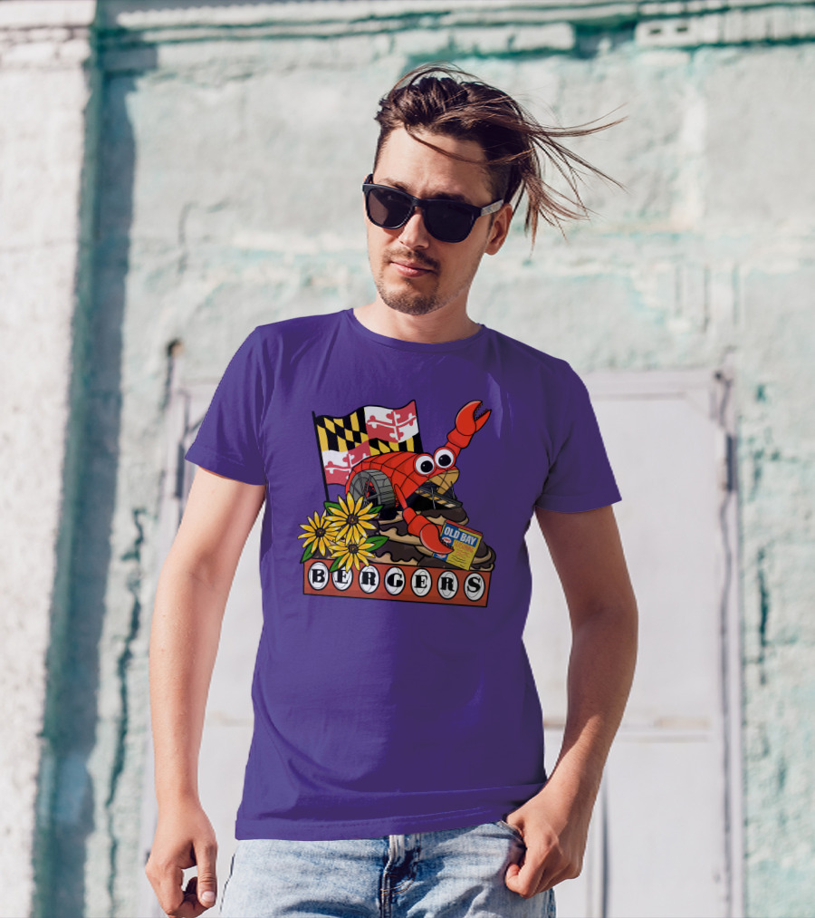 Maryland Flag Crab Bergers Old Bay Seasoning Flowers T-Shirt