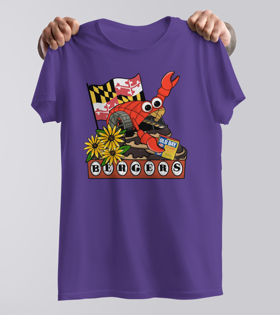Maryland Flag Crab Bergers Old Bay Seasoning Flowers T-Shirt