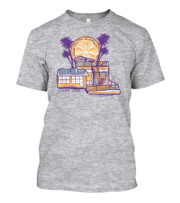 Best Bar Sup Dogs Est. 2008 Lemon Palm Trees T-Shirt