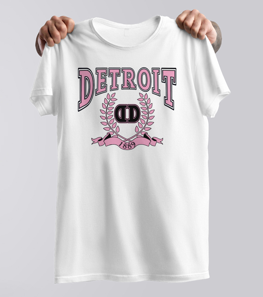 Detroit 1889 Pink Crest DD Laurel T-Shirt
