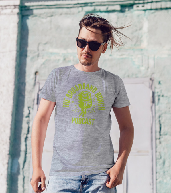 The Broadband Bunch Podcast Microphone T-Shirt