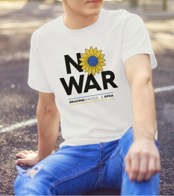 F1 Drivers No War Sunflower RacingUnited GPDA T-Shirt