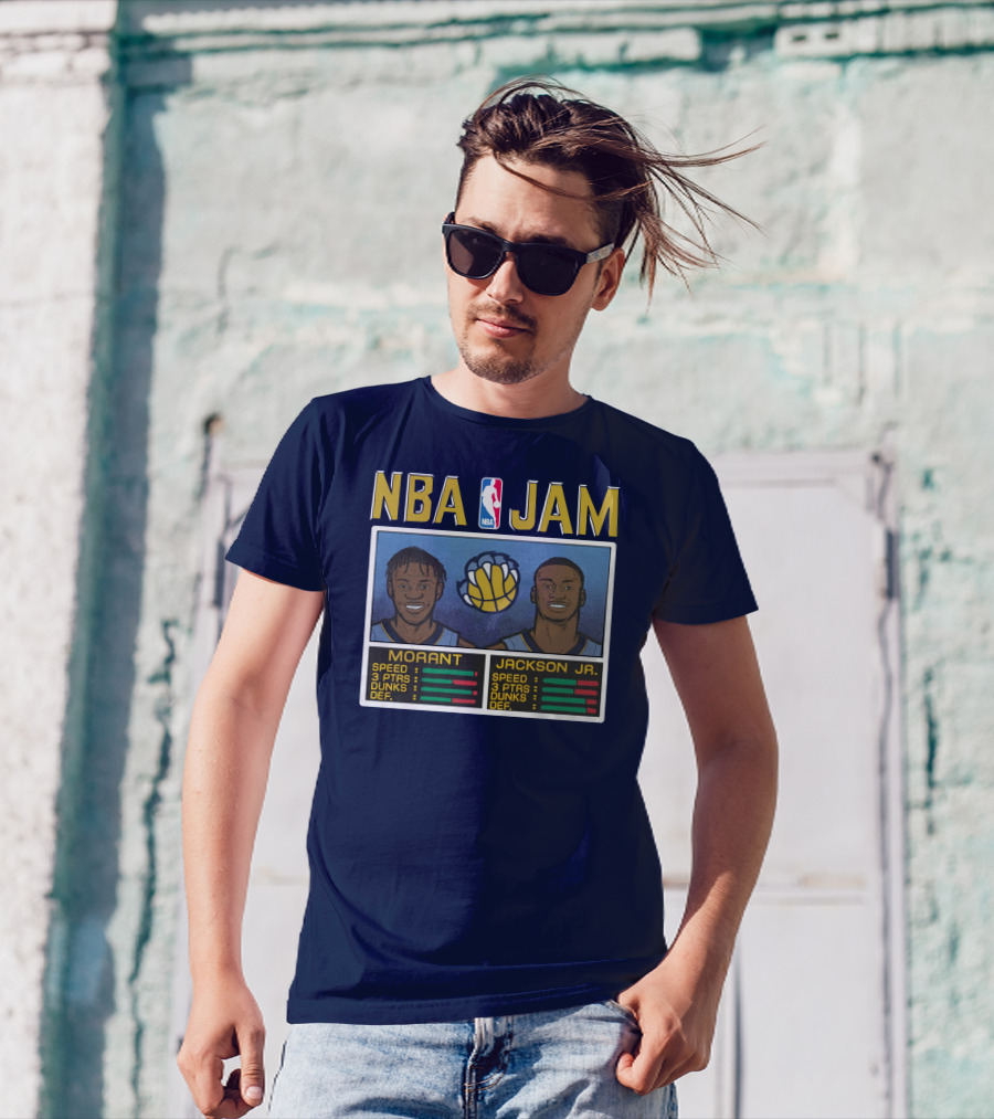 NBA Jam Morant Jackson Jr Player Stats Molly Morrison T-Shirt