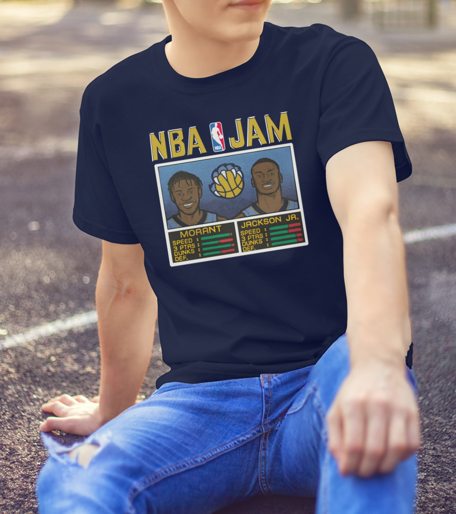 NBA Jam Morant Jackson Jr Player Stats Molly Morrison T-Shirt